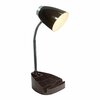 Creekwood Home 18.5-in. Flexible Gooseneck Organizer Desk Lamp with Phone/iPad/Tablet Stand, Black CWD-1001-BK